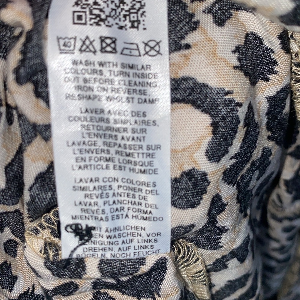 ASOS NWOT Leopard Print Cottage Prairie Button Up Tier Smocked Maxi Dress Size 6 - Picture 9 of 9